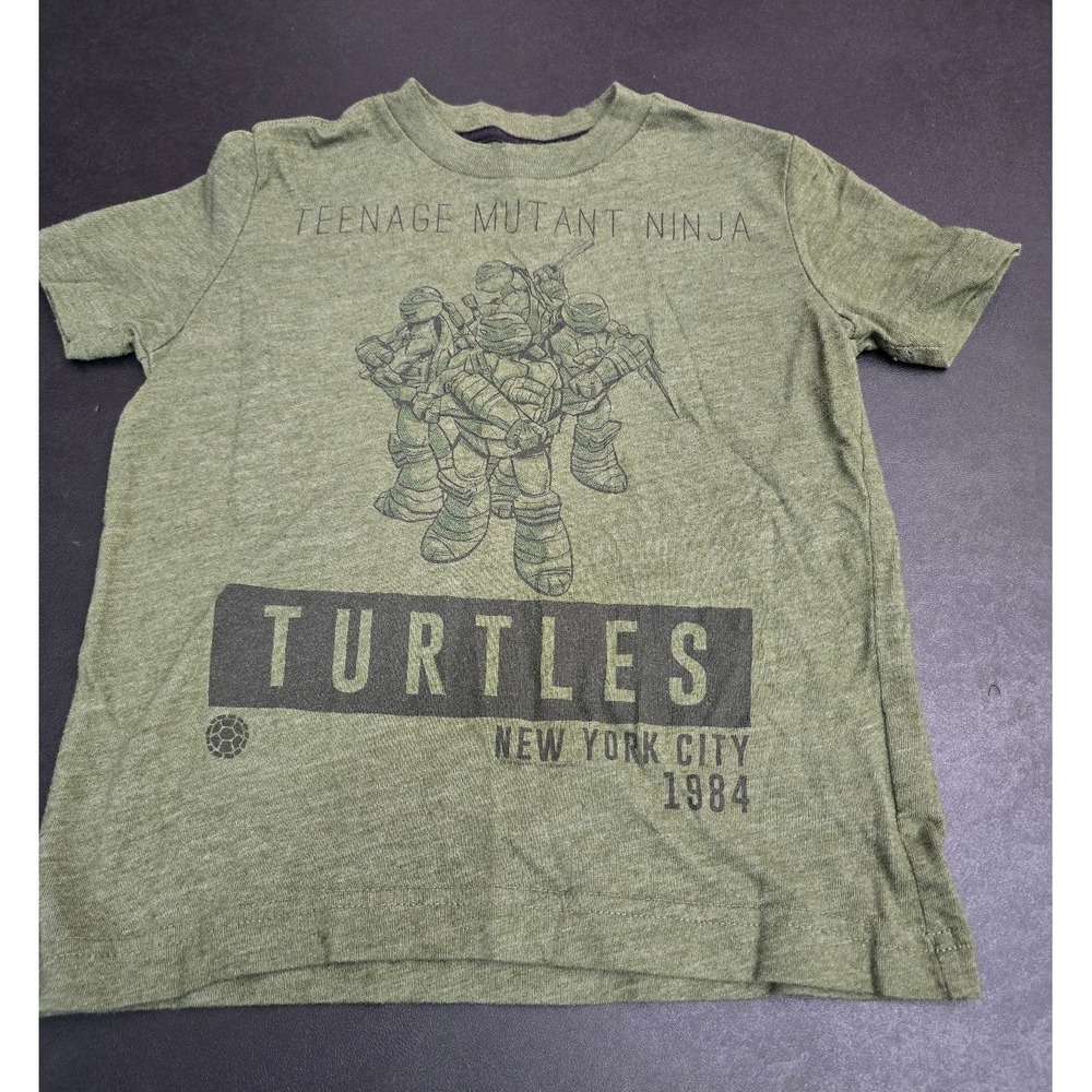 Old Navy Boys TMNT Retro Olive Green Graphic Tee – Size XS (5)